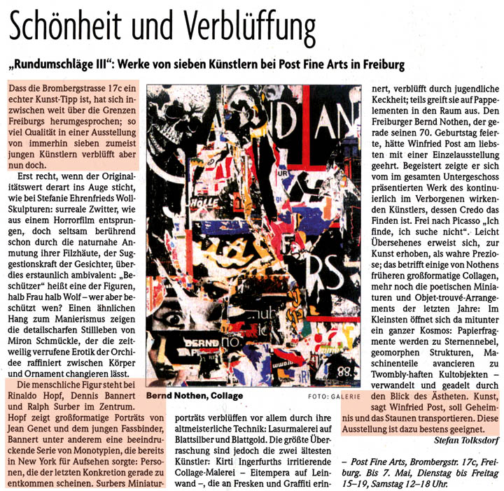 dennis bannert kunst freiburg badische zeitungs new york